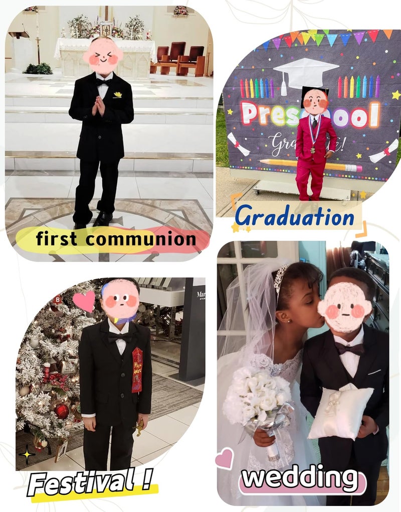 YuanLu Suits for Boys Toddler Wedding Guest Tuxedo Slim Fit Royal Blue Boy Suits Size 8 Kids Ring Bearer Outfit Chruch Dress Clothes - Image 5